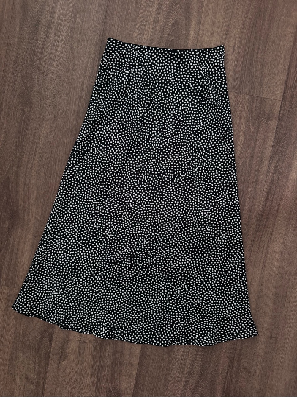 Nasty Gal Black and White Polka Dot A-Line Midi Skirt - Picture 3 of 3